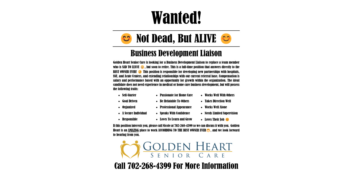 Wanted! Business Development Liaison